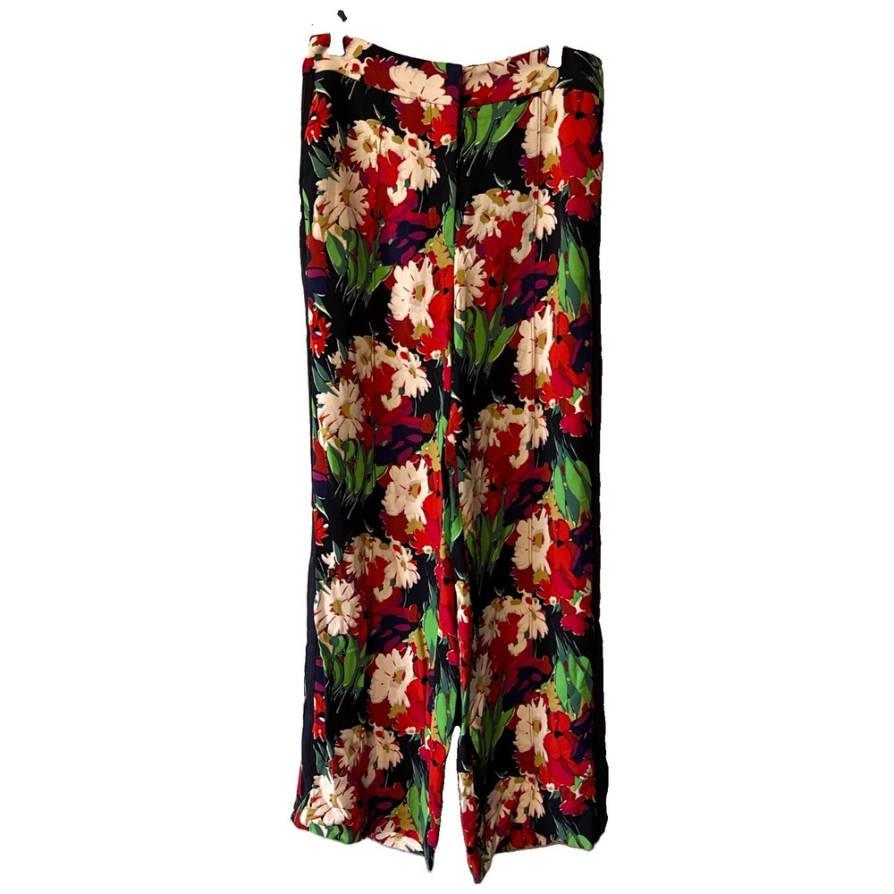 Veronica Beard Floral Women's Wide Leg Track Dress Career Pants Size 4